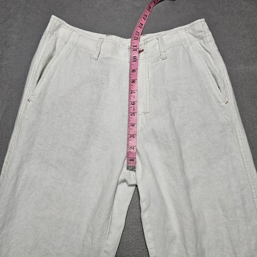 Tommy Bahama Relax Mens 30 Off White 100% Linen Straight Leg Coastal Pants